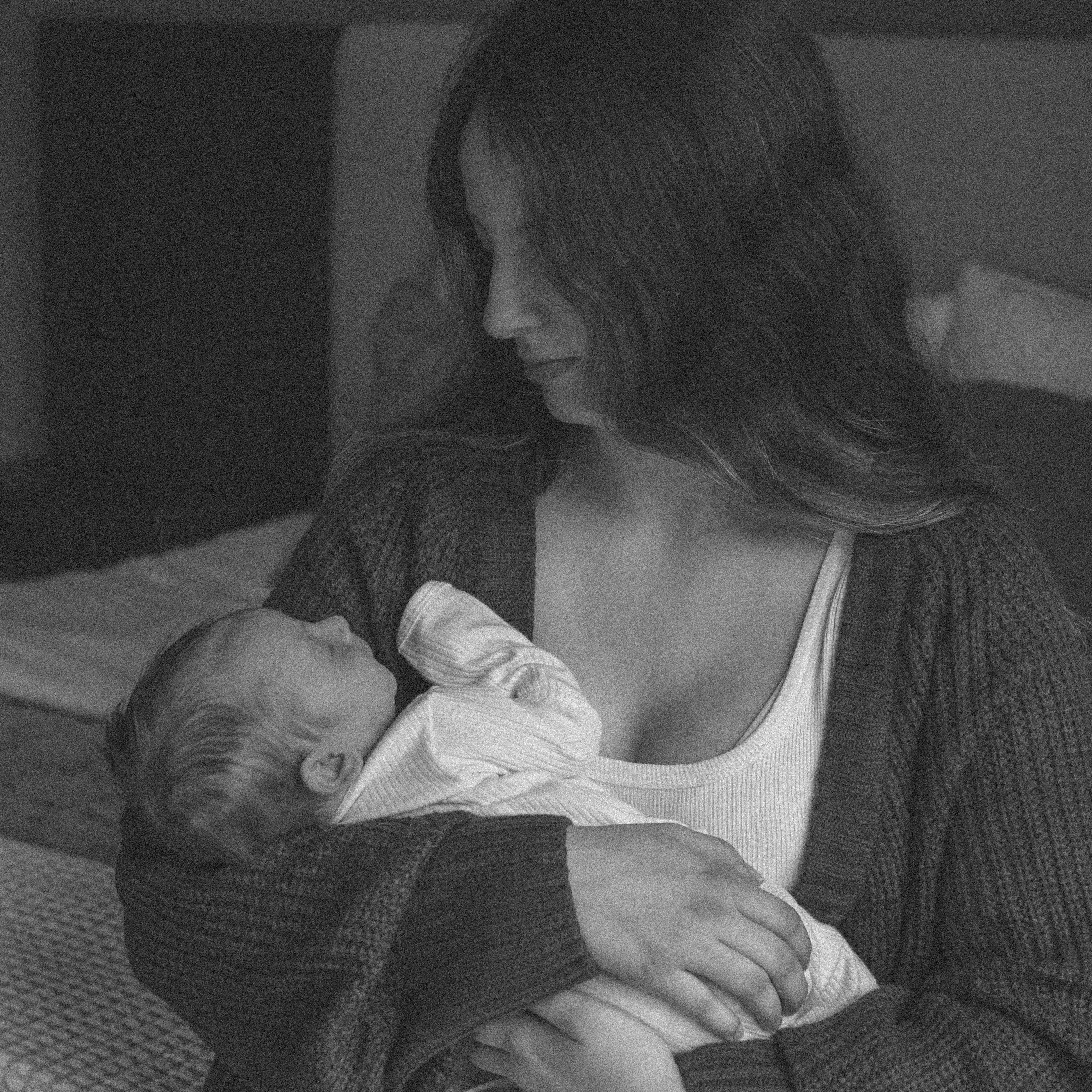 new born baby and postpartum mom