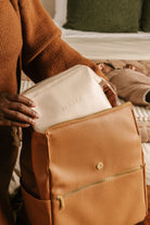 Waterproof leather baby essentials pouch – portable diaper organizer
