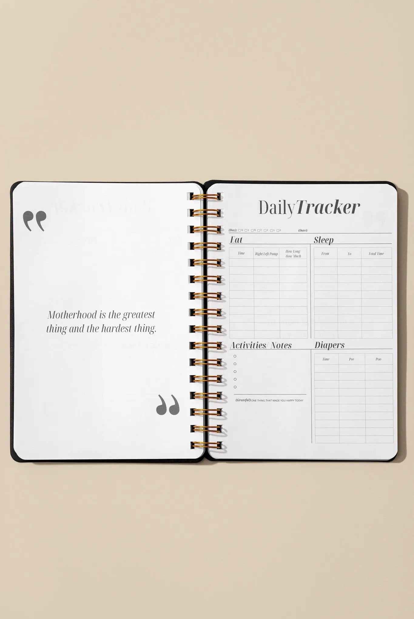 Postpartum Journal: Prompts for Mama + Daily Tracker for Baby