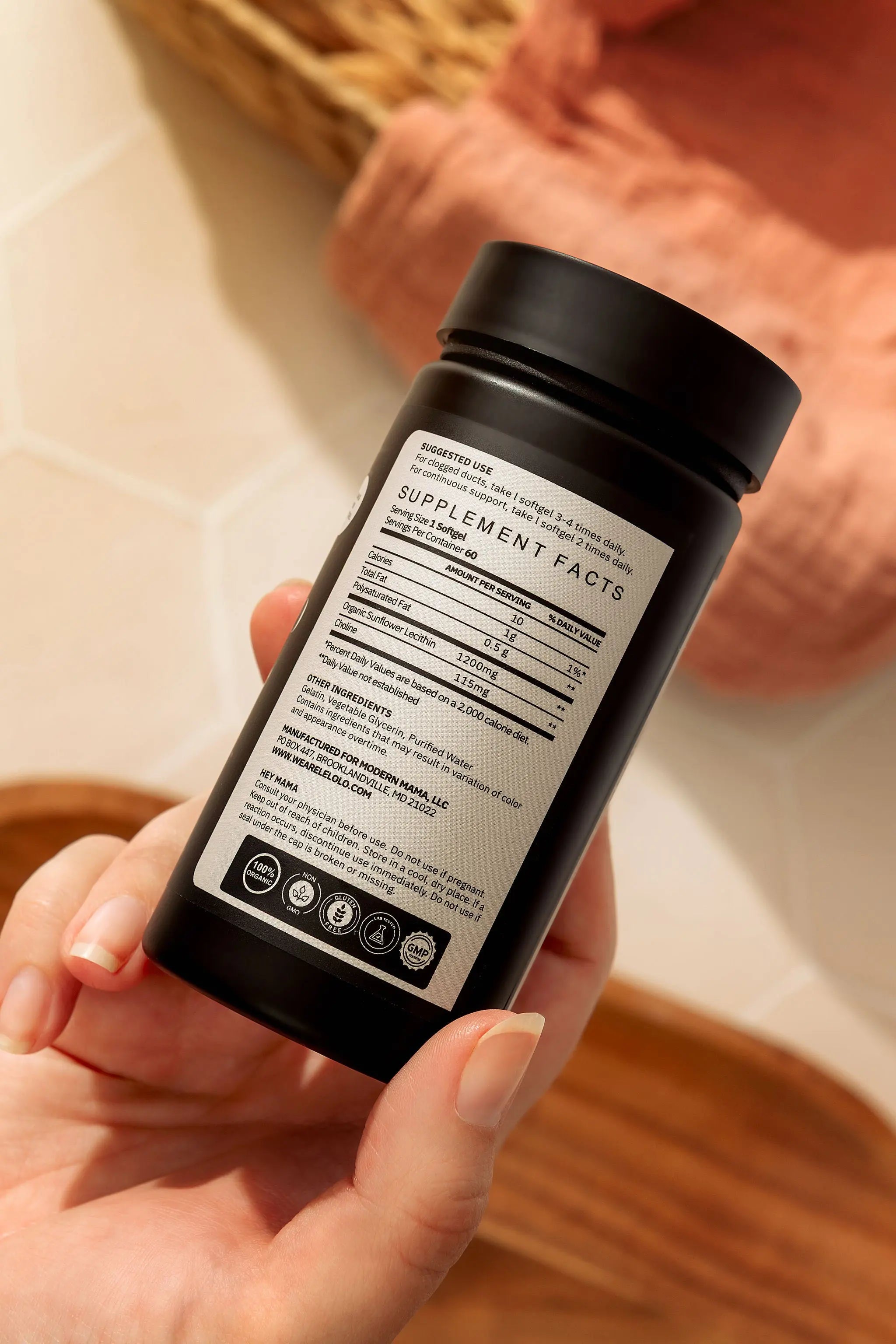 Postpartum sunflower lecithin for lactation support