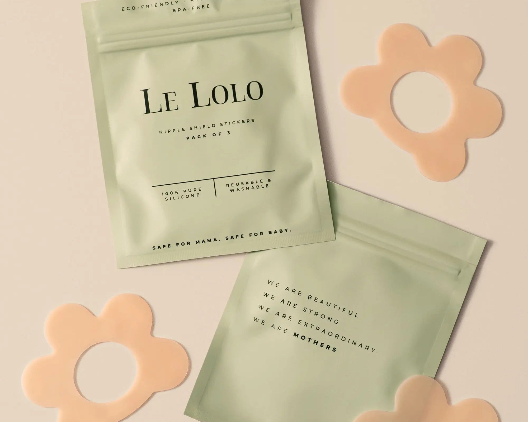 Reusable nipple shield stickers – waterproof silicone nipple covers for breastfeeding moms by Le Lolo