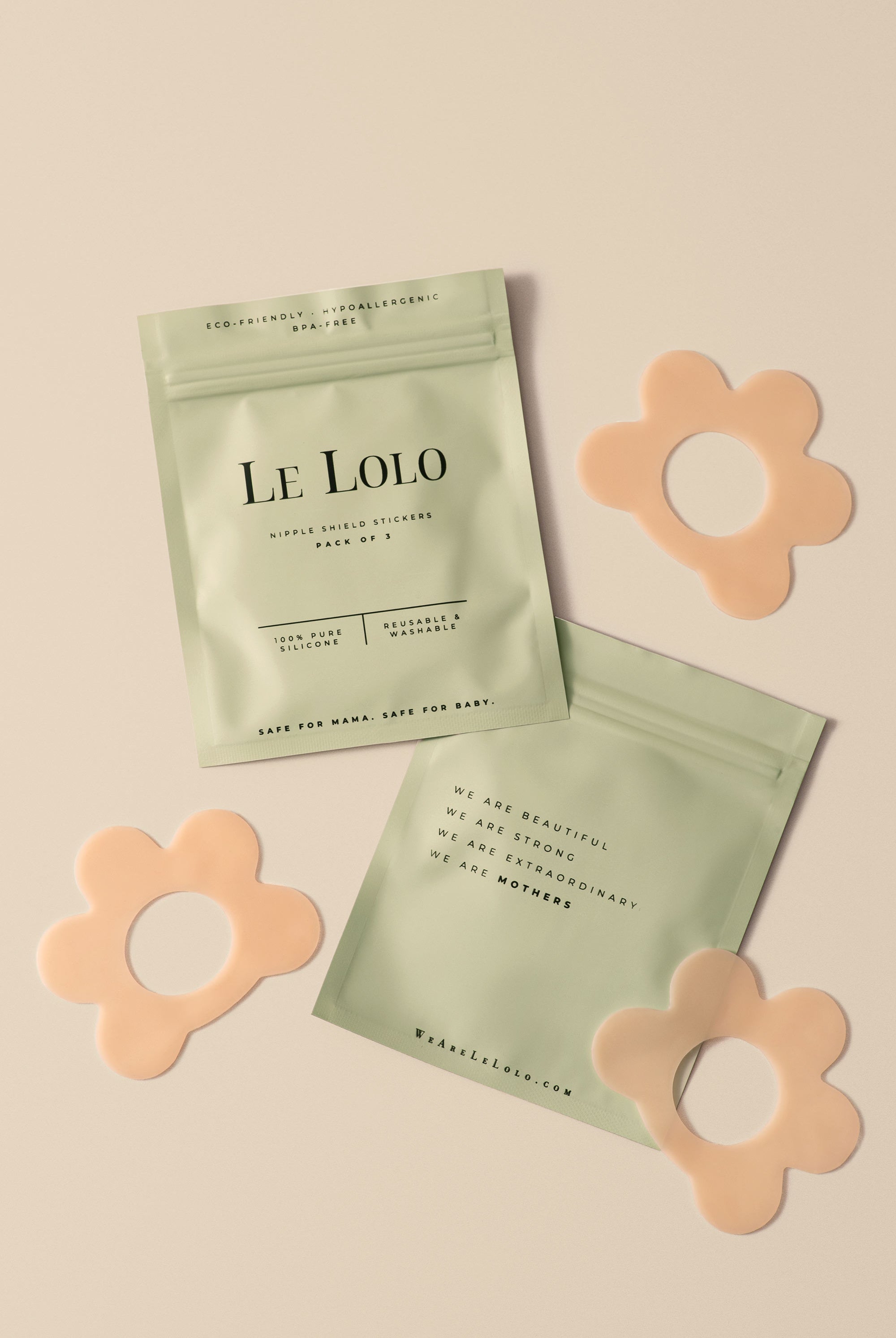 Reusable nipple shield stickers – waterproof silicone nipple covers for breastfeeding moms by Le Lolo