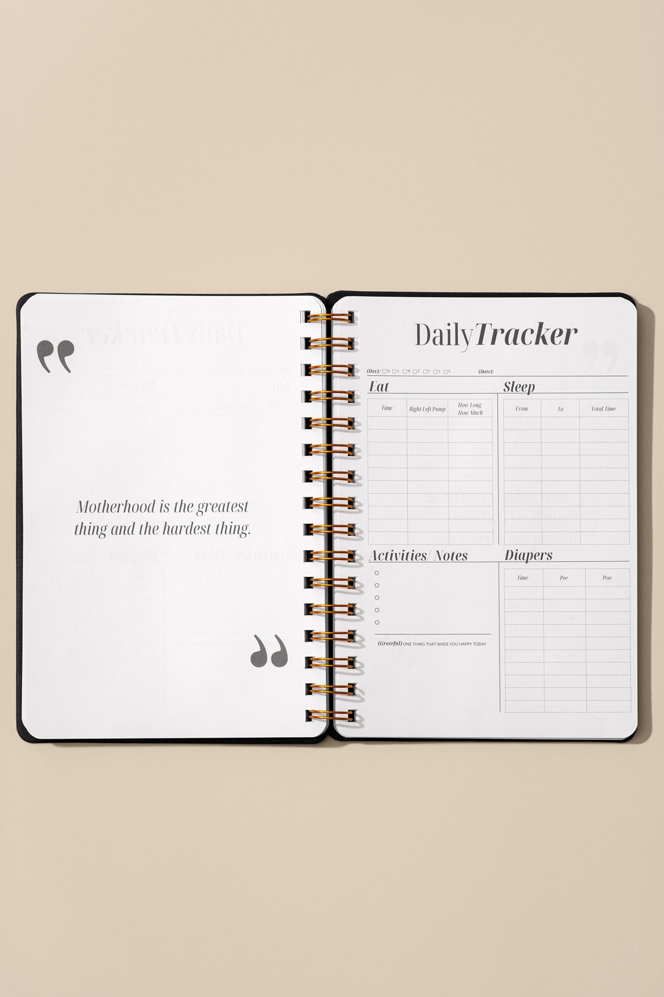 Baby tracker journal – daily log for feeding, sleep, and baby care routines