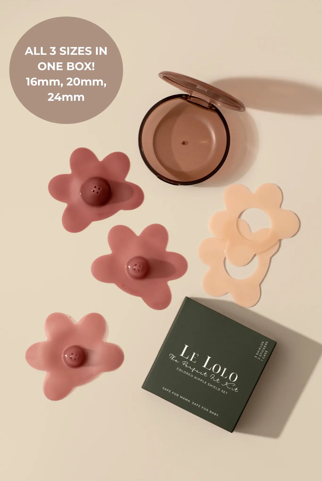 Perfect Fit Nipple Shield Set – reusable silicone nipple protector set for breastfeeding and nipple care comfort by Le Lolo