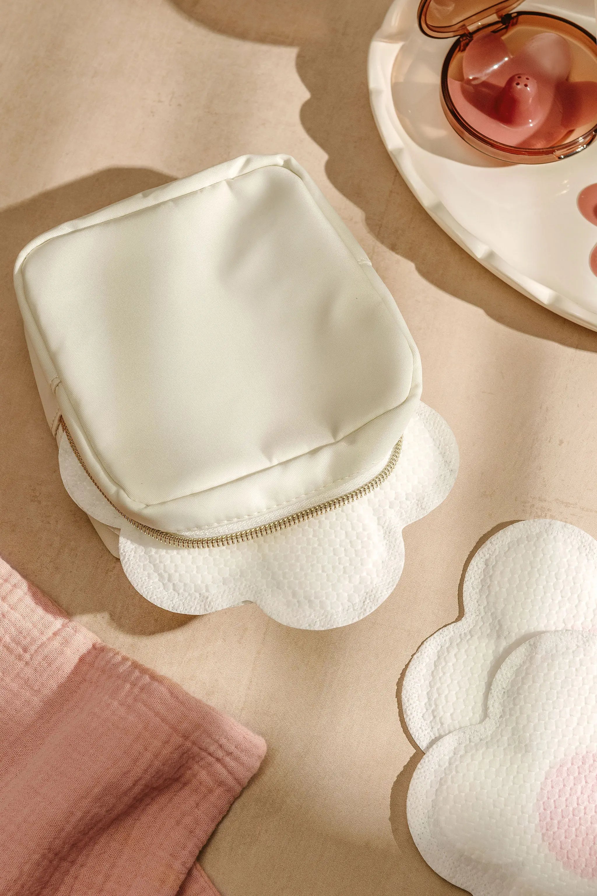 Lightweight waterproof bag for storing nursing pads and other items for daily mom use