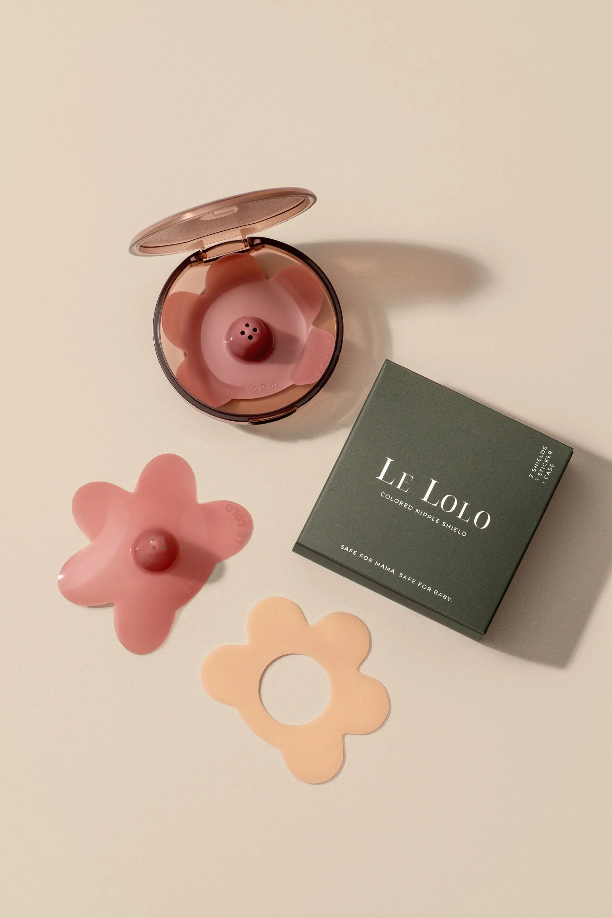 Breastfeeding nipple shields in modern aesthetic colors